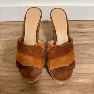 Veronica Beard Multi-Tone Suede Mules